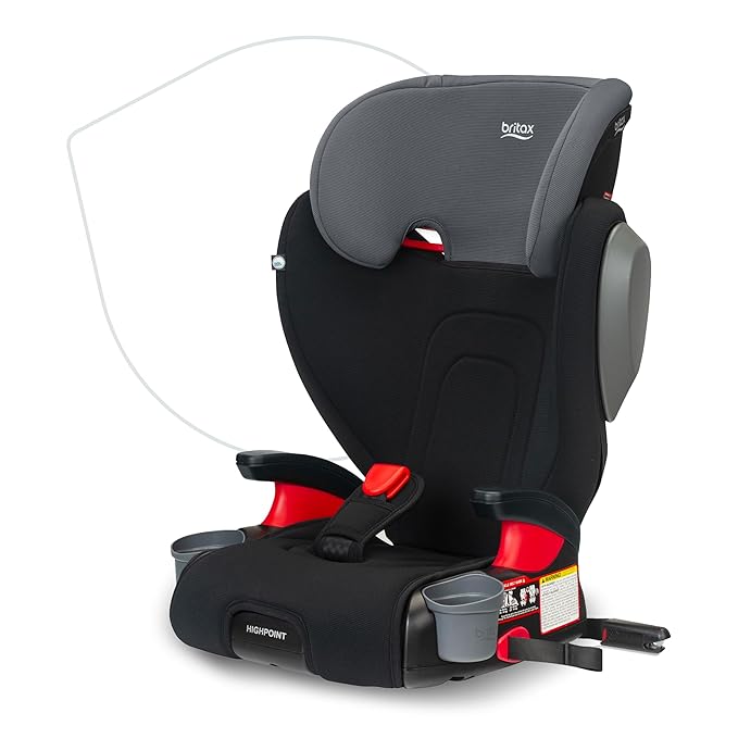 Britax Highpoint Backless Belt-Positioning Booster Seat, SafeWash Black Ombre-BubblyBeeBaby