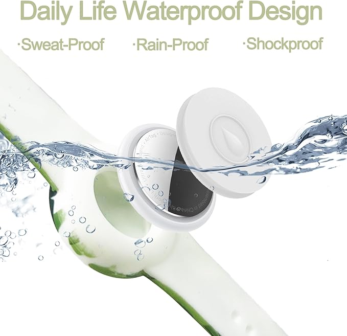 2 Pack Waterproof Bracelet for AirTag Kids, Hidden Printed Wristband for Apple Air Tag, Silicone Holder for AirTag GPS Tracker Case for Band for Child Toddler, Secure Anti-Lost Protection(Camouflage)-BubblyBeeBaby