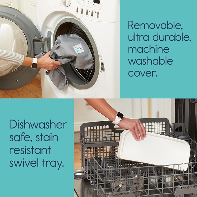 Hiccapop OmniBoost Travel Booster Seat with Tray for Baby, Dining Table, Camping, Beach, Grandma’s | Folding Portable Tip-Free Design Straps to Kitchen Chairs-BubblyBeeBaby