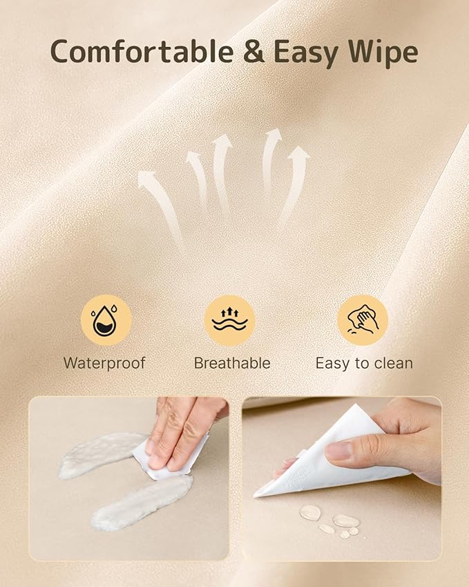 HOMEAL Toddler Booster Seat for Dining Table, Adjustable Kids Breathable Booster Seat for Kitchen, Beige-BubblyBeeBaby