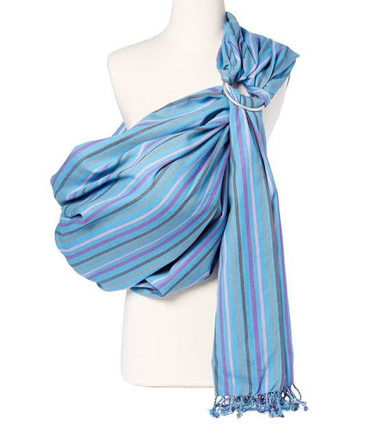 Hip Baby Wrap Ring Sling Baby Carrier for Infants and Toddlers - Beautiful, 100% Soft Cotton Baby Wraps Carrier for Babies 8-35 lbs - Perfect Baby Shower Gifts Moms and Dads - Nursing Cover (Ocean)-BubblyBeeBaby