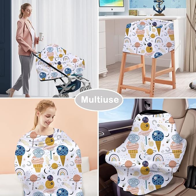 Yoofoss Nursing Cover Breastfeeding Scarf - Baby Car Seat Covers, Infant Stroller Cover, Carseat Canopy for Girls and Boys-BubblyBeeBaby
