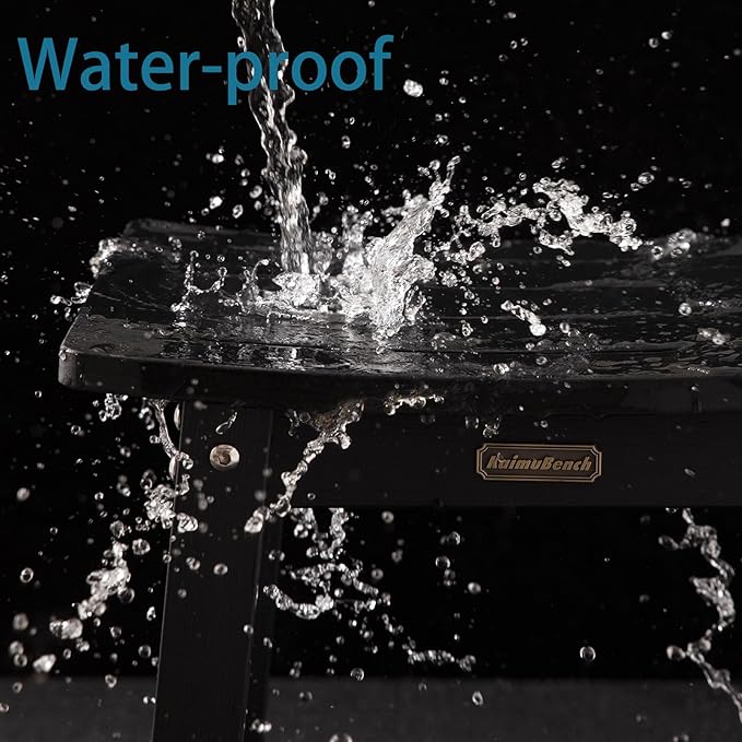 HDPS Shower Stool Waterproof, Bench Seat for Shaving Legs, Plastic Chair for Inside Shower, Foot Rest With Adjustable Feet, Non-Slip/No Maintenance, Black-BubblyBeeBaby