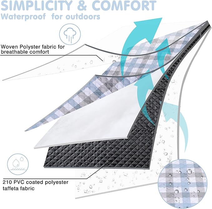 HX&OD Outdoor Picnic Blanket, Extra Large, 80''x60'' Waterproof Foldable Blankets Gingham Picnic Mat for Beach, Camping Grass Lawn Park Accessories Cute Couple Ideas Wedding (Coffee Color, 80”x60”)-BubblyBeeBaby