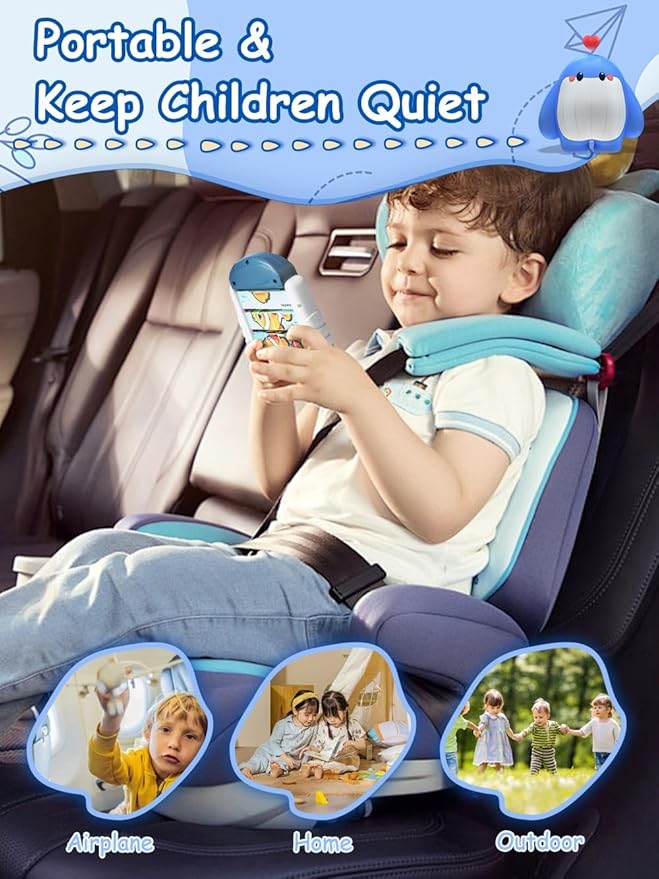 16-Piece Rotating Puzzles for Kids 4-6, Toddlers Puzzles 2-4, Road Trip, Airplane Activities Game, Travel Toys - Brain Teaser, Fine Motor Skills - Birthday Gifts Boys & Girls - Marine Life-BubblyBeeBaby