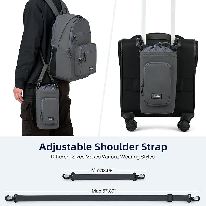 Insulated Water Bottle Carrier Bag with Strap Phone Pocket for 25/32/40/64 oz Tumbler Cup, Water Bottle Holder-BubblyBeeBaby