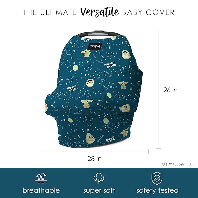 Milk Snob Original Star Wars 5-in-1 Cover, The Child, Added Privacy for Breastfeeding, Baby Car Seat, Carrier, Stroller, High Chair, Shopping Cart, Lounger Canopy - Newborn Essentials, Nursing Top-BubblyBeeBaby