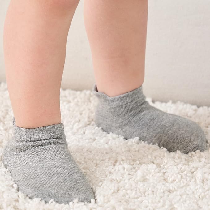 Zaples Baby Non Slip Grip Ankle Socks with Non Skid Soles for Infants Toddlers Kids Boys Girls-BubblyBeeBaby