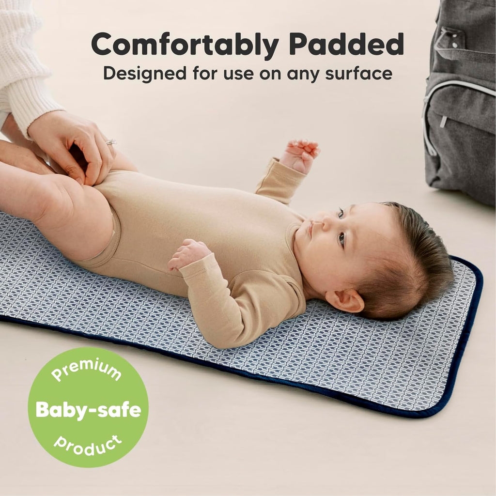 KeaBabies Portable Diaper Changing Pad, Easy Wipe Clean - Foldable Waterproof Baby Changing Mat for Diaper Bag, Compact, Lightweight, 25x13 Baby Changer Travel Essential, Machine Washable (Planets)