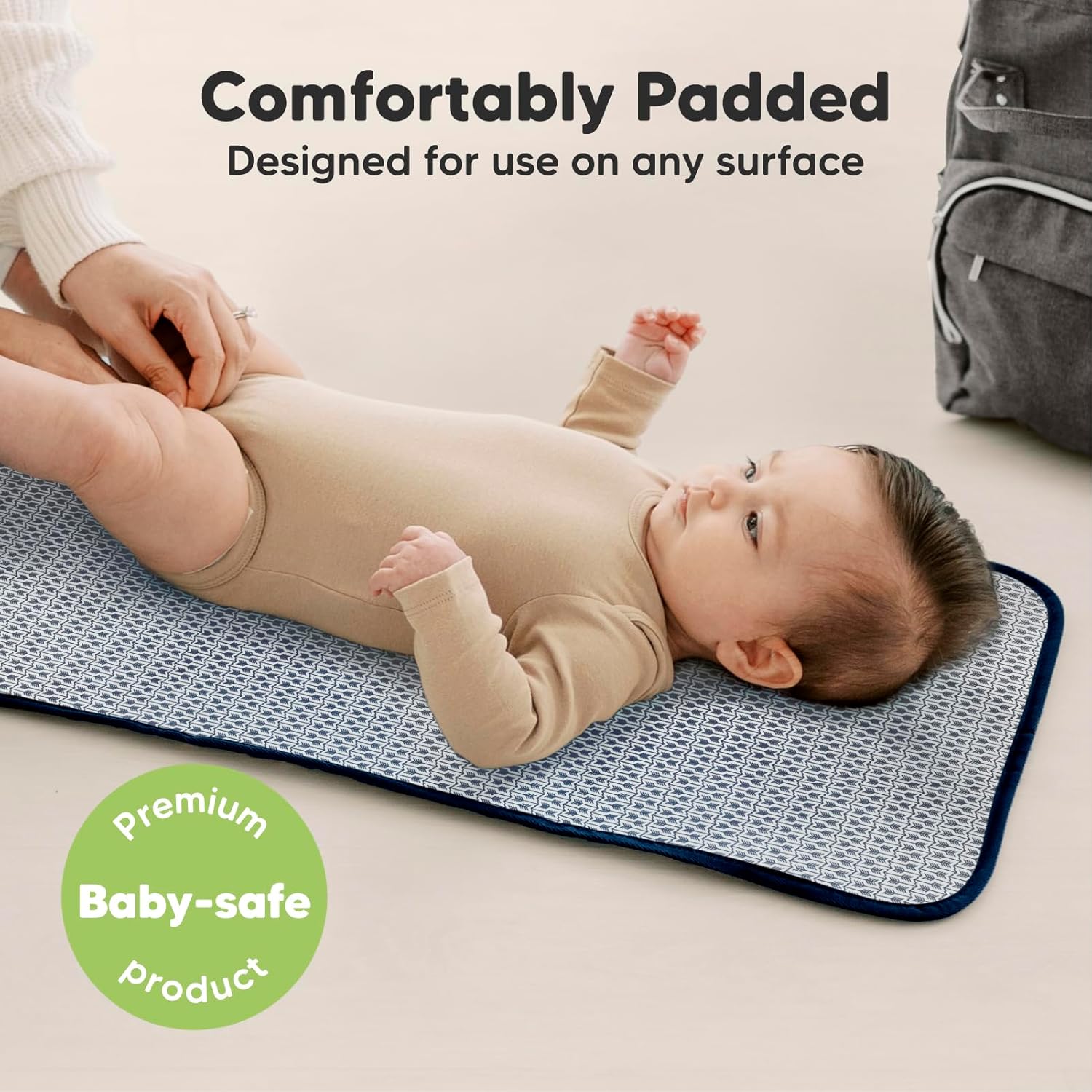 KeaBabies Portable Diaper Changing Pad, Easy Wipe Clean - Foldable Waterproof Baby Changing Mat for Diaper Bag, Compact, Lightweight, 25x13 Baby Changer Travel Essential, Machine Washable (Planets)