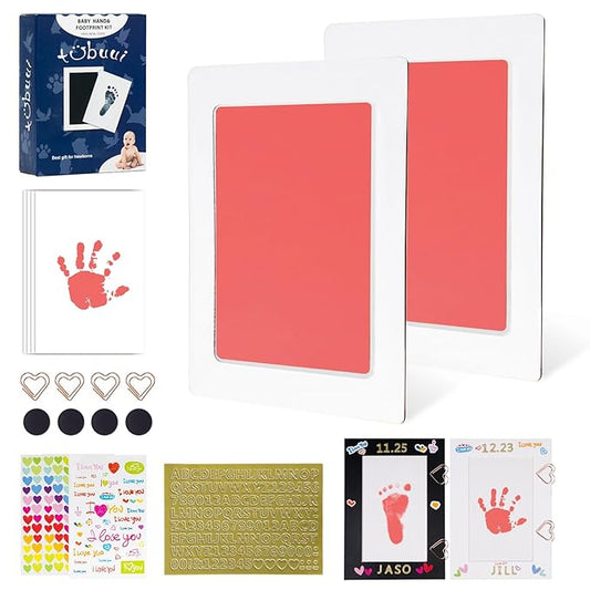 Inkless Baby Hand and Footprint Kit,Clean Touch Ink Pad for Baby Footprint Kit,No Mess Dog Paw Print Kit,DIY Footprint Ink for Baby Keepsake Gifts for Boys and Girls-BubblyBeeBaby