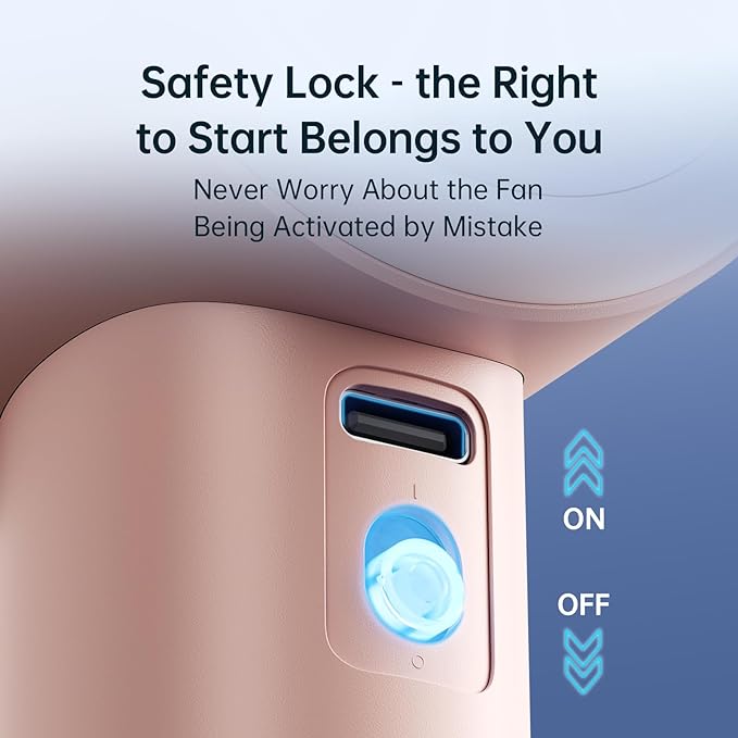 JISULIFE Portable Handheld Fan, Speed(1-100) Adjustable Turbo Mini and 3600mAh Battery Rechargeable Personal Fan, Digital Display, Gifts for Women Men Travel/Camping/Outdoor-Pink-BubblyBeeBaby