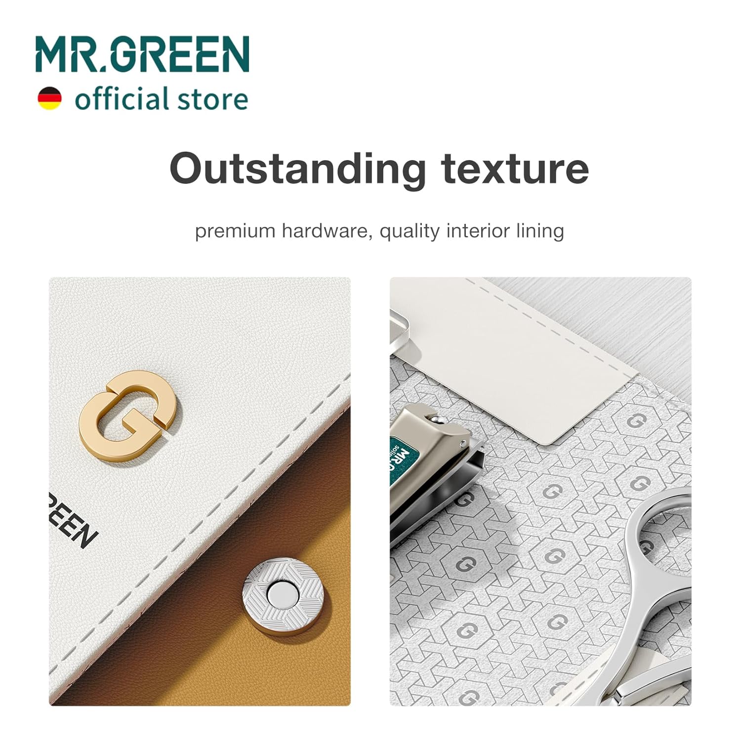 MR.GREEN Colorful Manicure Set Practical Pedicure Kits Nail Clippers Personal Care Tools Facial Hair Scissors with Fashion Case (Mr-6682 Light Yellow)