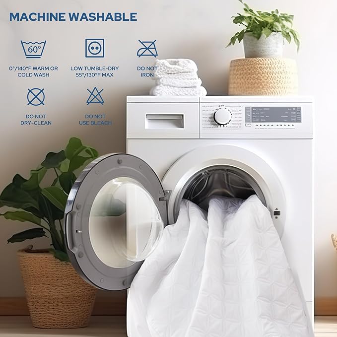 2 Pack Waterproof Mattress Protector, Twin Size Mattress Pad with Deep Pocket Fitted Up to 6-15 inches, Soft Noiseless Single Bed Mattress Cover for Bedroom, Dorm Room-BubblyBeeBaby