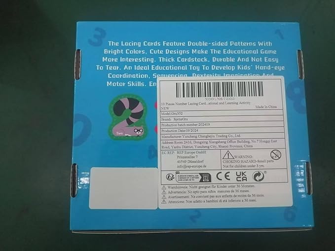 10 Pieces Number Lacing Cards, 0-9 Double Sided Sewing Cards with 10 Colorful Laces, Imagination Development Lacing Toys Games for Children Educational and Learning Activity-BubblyBeeBaby