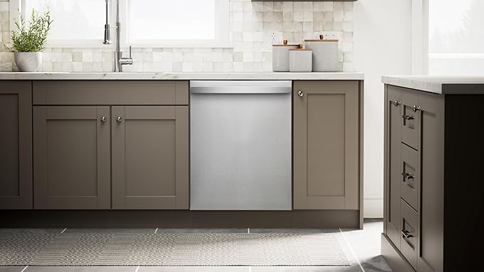 Kenmore 24" Built-in Stainless Steel Tub Dishwasher EasyFlex Third Rack, TurboDry, SmartWash & Reach-Thru Handle-15 Place Settings-45 DBA, Energy Star Certified, Fingerprint Resistant-BubblyBeeBaby