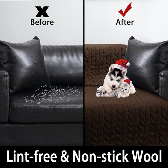 100% Waterproof Dog Bed Cover, 30x70inch Brown Sofa Cover Anti-Slip, Reusable Changing Pad, Washable Camping Mat for Pets/Kids/Adult/Dog/Cat,Geometric Embroidery Blanket 2024 New-BubblyBeeBaby