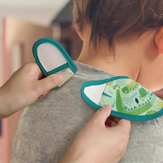 Mess Proof Baby Bib 3 Pack, Waterproof Led Weaning Baby Feeding Bibs with Food Catcher, Travel Feeding Bibs-BubblyBeeBaby