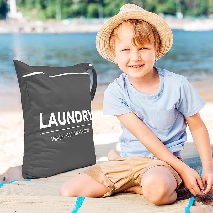 2 Pcs Large Travel Laundry Bag Waterproof Wet Dry Bag Washable Dirty Clothes Bag for Gym Clothes Laundry Wet Clothes Swimming Yoga-BubblyBeeBaby