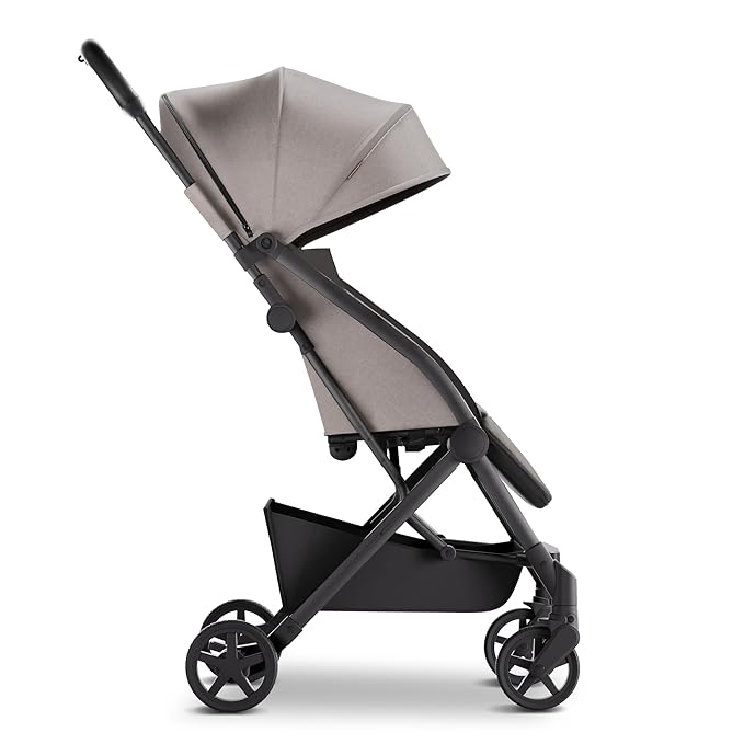 Mompush Lithe V2 Lightweight Travel Stroller, Compact Foldable Baby Stroller with Travel Bag, One-Hand Fold Stroller, Snack Tray, Mechanical Recline Seat, Airplane-Ready, UPF 50+ Canopy & Rain Cover-BubblyBeeBaby