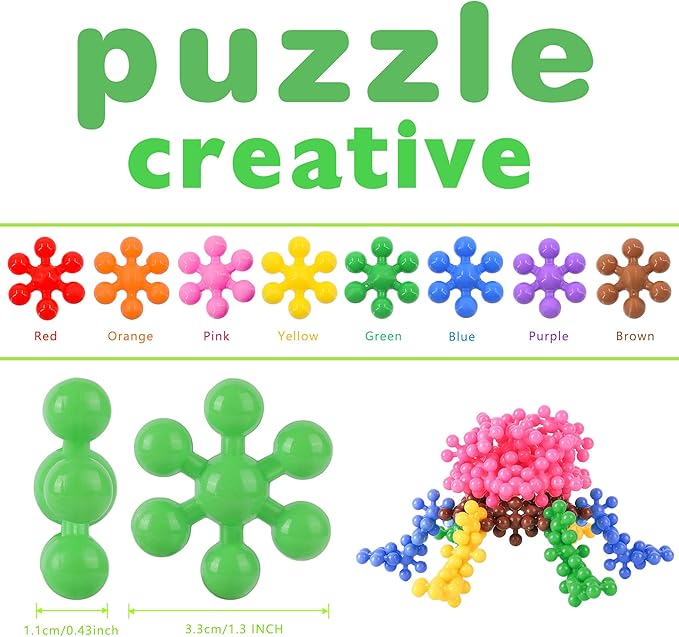 250 Pieces Building Blocks Kids STEM Toys Educational Building Toys Interlocking Solid Plastic Discs Sets for Preschool Boys and Girls Aged 3+-BubblyBeeBaby