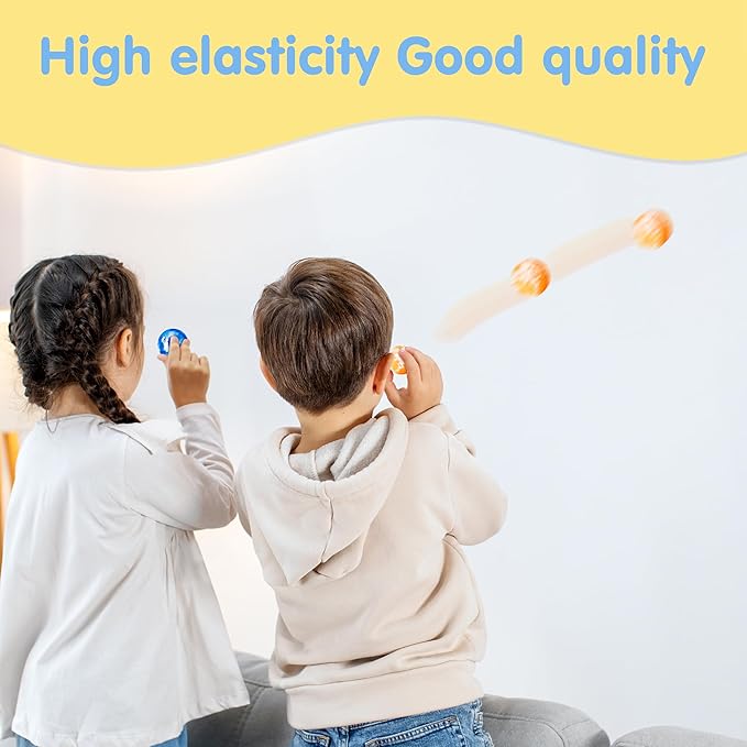 JOYIN 24 PCS Multistyle Bouncy Balls, 6 Styles 32mm Assorted Bouncy Balls Bulk with Storage Bag, Bounce Toys for Kids Party Favors Birthdays Gifts Goodie Bags Stuffers Carnival Prizes-BubblyBeeBaby