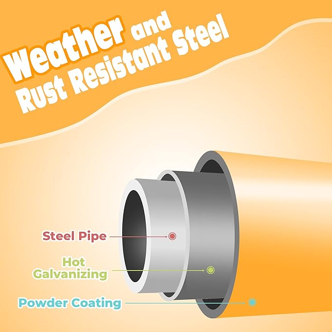 JAXPETY Climbing Dome, 7FT Outdoor Jungle Gym for Kids Ages 4-8, Toddler Monkey Bars for Backyard, Doorway Playground Climbing Structures for Toddler Climbing, Montessori Climbing Set for Dome Climber-BubblyBeeBaby