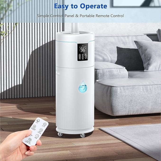17L/4.5Gal Ultra Large Humidifiers for Bedroom 2000 sq ft, Quiet Humidifiers for Large Room, Tower Humidifier with 4 Mist Mode & Extension Tube for Home School Office Commercial Greenhouse Plants-BubblyBeeBaby