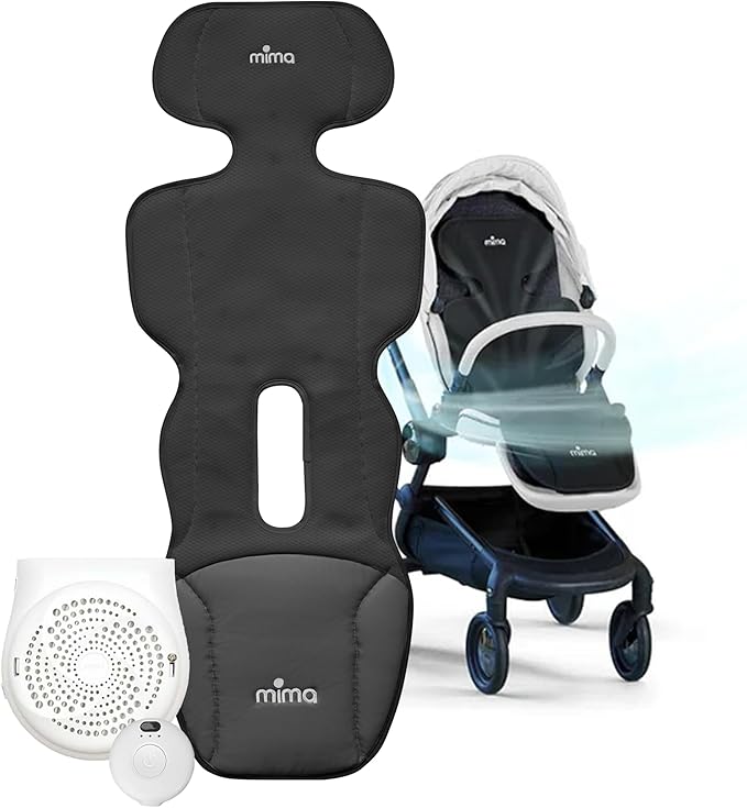 Stroller Cooling Pad with USB Fan | Ultra-Breathable Mesh Seat Liner | External Battery Design for Baby Safety | Universal Fit for 0-4 Years | for Hot Days & Summer-BubblyBeeBaby