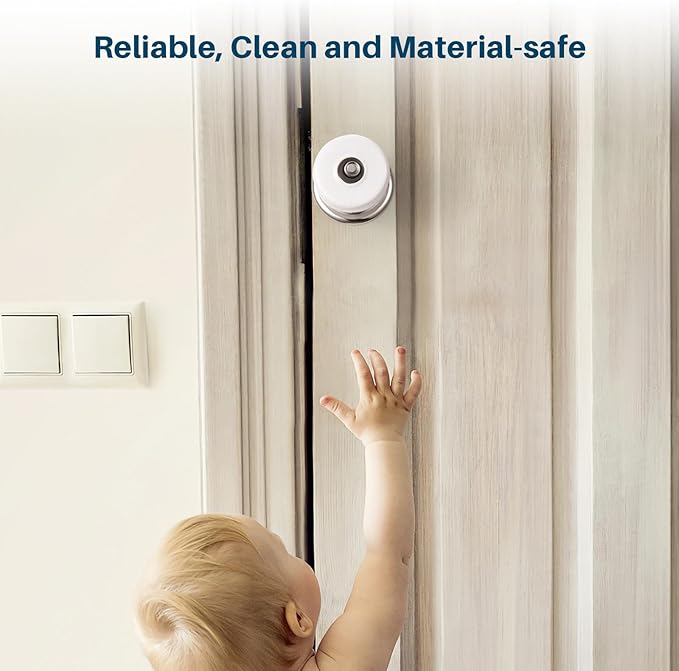 Inaya Kids Safety Door Knob Cover (4 Pack) - Prevent Children from Opening Doors, Fit Most Round Knobs - Door Knob Safety Cover for Kids, Child Proof Door Lock, Child Proof Door Locks - Translucent-BubblyBeeBaby