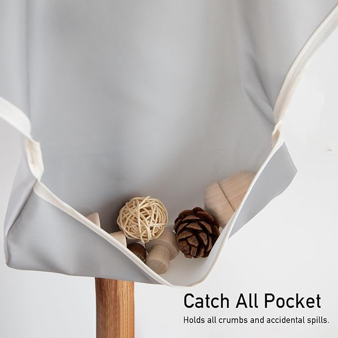 Mess Proof Baby Bib 3 Pack, Waterproof Led Weaning Baby Feeding Bibs with Food Catcher, Travel Feeding Bibs-BubblyBeeBaby