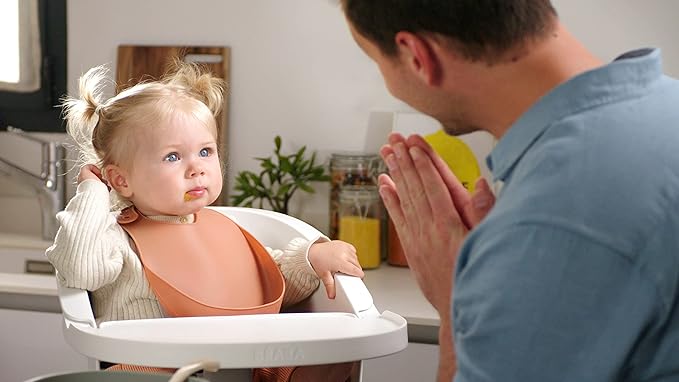 BEABA Silicone Baby Bib, Made with Soft Supple Silicone, Baby Bibs with Baby Food Catcher, Baby Essentials for Baby Feeding-BubblyBeeBaby