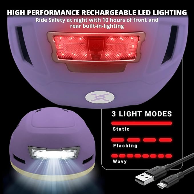 Kid Bike Helmets for Boys and Girls | Fit Head 51-54cm Circumference | CPSC & NTA-8776 Dual Certified | Multi-Sport Helmets with LED Lights, Magnetic Buckle, Detachable Visor-BubblyBeeBaby