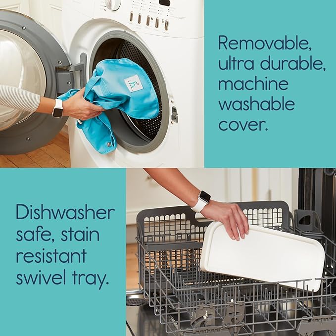 Hiccapop OmniBoost Travel Booster Seat with Tray for Baby | Folding Portable Seat for Dining Table, Camping, Beach, Grandma’s | Tip-Free Design Straps to Kitchen Chairs-BubblyBeeBaby