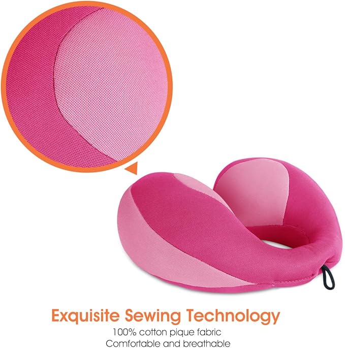 INFANZIA Kids Chin Supporting Travel Neck Pillow, Helps Support Head and Neck, Comfortably Designed for Head, Neck, and Chin Support - Gifts for Toddler/Child/Kids, Pink-BubblyBeeBaby