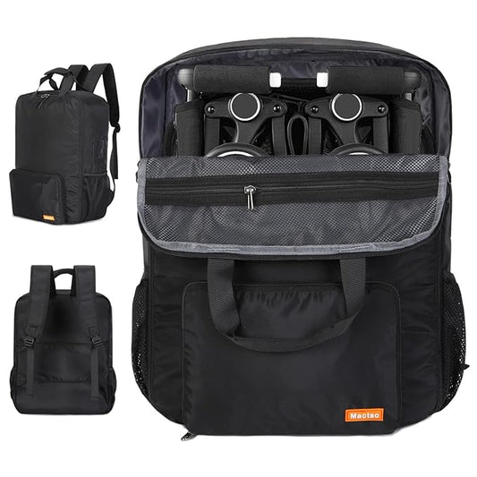 Mactso Stroller Travel Bag Compatible with GB Pockit and GB Pockit Air Plus All Terrain, Lightweight Stroller Travel Backpack for Airplane (Black, M)-BubblyBeeBaby