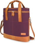 Tirrinia Insulated Wine Gift carrier - 3 Bottle Travel Padded Wine Carry Cooler Tote Bag with Handle and Adjustable Shoulder Strap, Purple