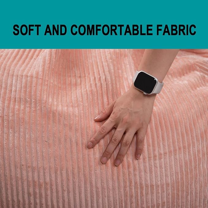 2 Pcs Classic Bean Bag Chair, with Faux Rabbit Fur Cover for Teens and Kids, Memory Foam Bean Bag Chairs, Ultra Soft Faux Fur Fabric, 2.5 feet Round Fluffy Bean Bag Sofa-BubblyBeeBaby