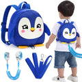 Accmor Toddler Harness Backpack Leash, Cute Penguin Kid Backpacks with Anti Lost Wrist Link, Mini Child Backpack Harness Leashes Walking Wristband Rope Travel Bag Harness Rein for Baby Girls (Blue)