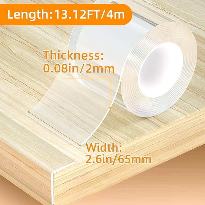 2.6 in x 13.12 FT,Clear Soft Corner Protectors for Furniture Strip,Sharp Edge & Table Bumper,Window Edge,Wall Protector, Soft Corner Guards Safe for Proof,Table Corner Protectors in Family-BubblyBeeBaby