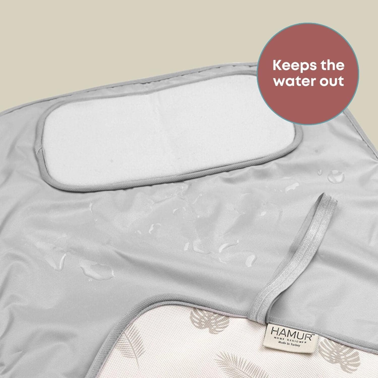 HAMUR HOME Portable Baby Changing Pad – Waterproof, Foldable & Lightweight Travel Mat – Soft & Machine Washable Diaper Changer – Compact & Durable (Leaves)