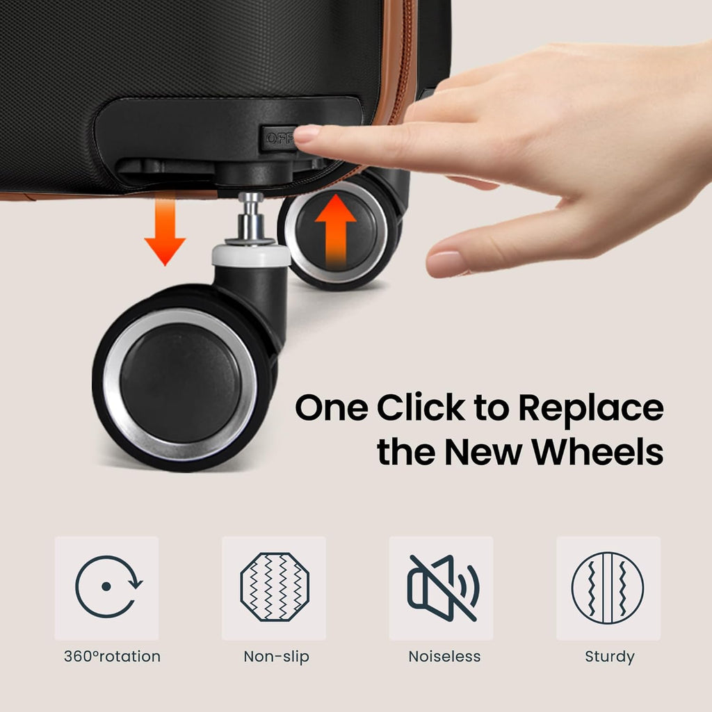 Hardside Carry On Luggage 22x14x9 Airline Approved with Spinner Wheels, Lightweight 20-inch Carry-On Suitcase for Men & Women, Black