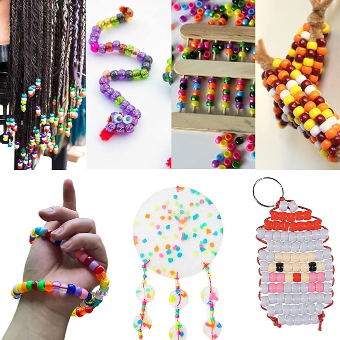 JULIMAIDONG 11500Pcs Pony Beads, Beads for Bracelets Making, Multi-Colored Hair Beads for Hair Braids, 144 Colors Kandi Friendship Bracelet Beads Jewelry Making Kits for Craft (144Color)-BubblyBeeBaby
