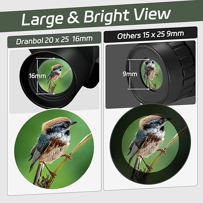 20X25 Small Binoculars for Adults and Kids, Large Eyepiece Binoculars for Bird Watching Easy Focus, Pocket High Powered Opera Glasses for Concert, Cruise Ship, Travel Must Have-BubblyBeeBaby