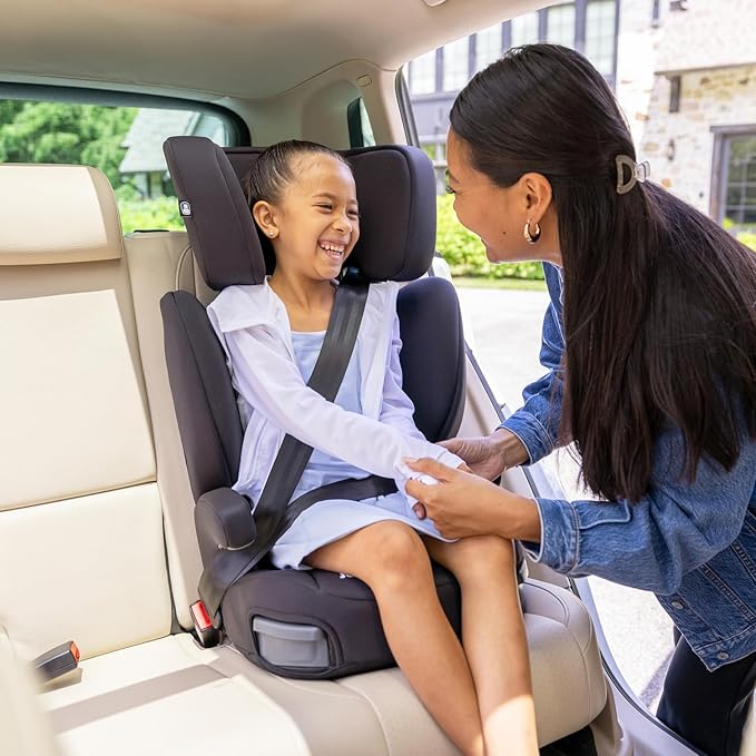 Joie Basil Highback and Backless Booster Car Seat for Big Kids 4 to 12 Years Old, Lightweight 2-in-1 Design (Crimson)-BubblyBeeBaby