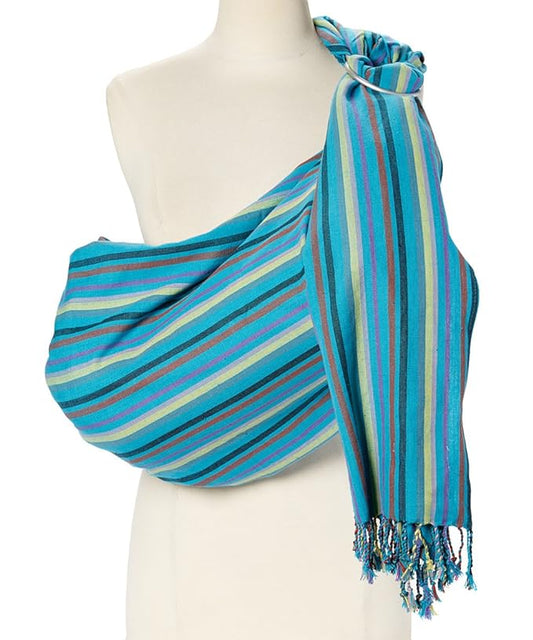 Hip Baby Wrap Ring Sling Baby Carrier for Infants and Toddlers - Beautiful, 100% Soft Cotton Baby Wraps Carrier for Babies 8-35 lbs - Perfect Baby Shower Gifts Moms and Dads - Nursing Cover (Sky)-BubblyBeeBaby