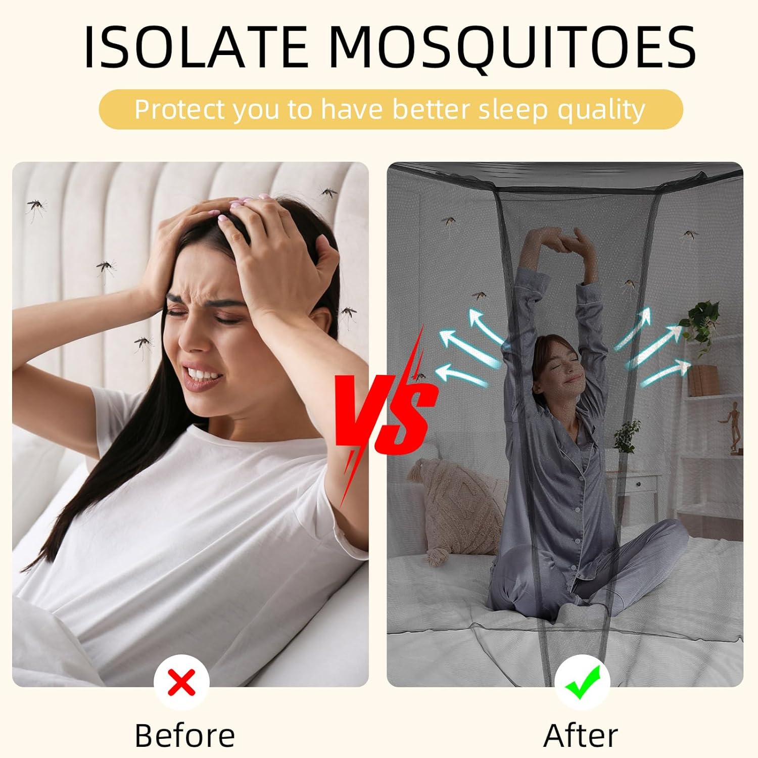 4 Corners Mosquito Net for Mosquiteros para Camas Bed Canopies Netting Bed Drapes Rectangular Mosquito Mesh for Camping Home Outdoor Travel(Black,L75 X W35.5 X H59 Inch,Opening)