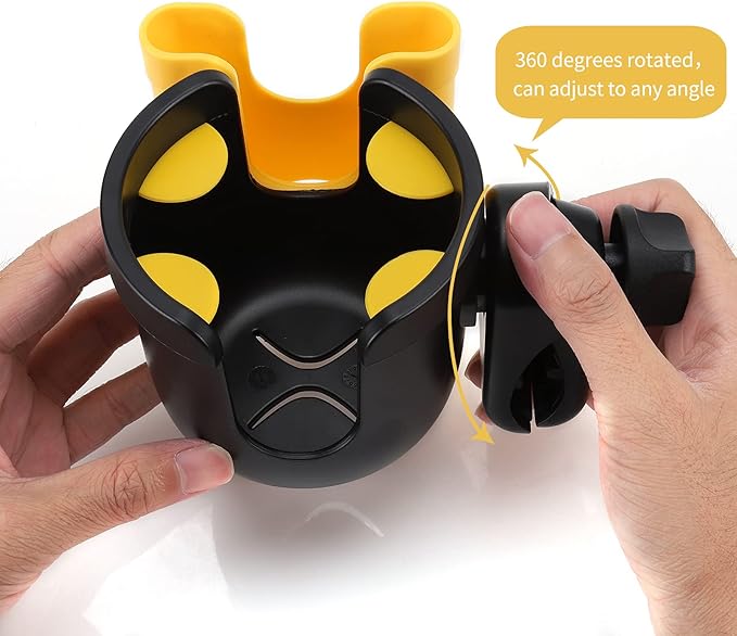 Accmor Stroller Cup Holder with Phone Holder, Bike Cup Holder, Universal Cup Holder for Uppababy Nuna Doona Strollers, 2-in-1 Cup Phone Holder for Stroller, Bike, Wheelchair, Walker, Scooter-BubblyBeeBaby