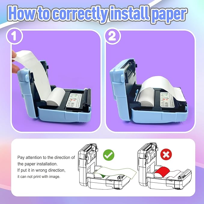 Instant Print Camera for Kids, Christmas Birthday Gifts Girls Boys Age 3-12, HD Digital Video Cameras Toddler, Portable Toy 3 4 5 6 7 8 9 10 Year Old Girl with 32GB SD Card-Pink-BubblyBeeBaby