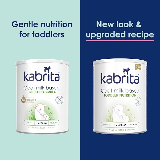 Kabrita Goat Milk Toddler Nutrition, 12-24 Months - Easy to Digest, Contains Vitamin D, Calcium, Iron, DHA, Non-GMO - Gentle on Sensitive Tummies - Supports Gut Health & Sleep - 28oz (Pack of 6)-BubblyBeeBaby